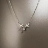 flying Vintage古着 Pearl bird项链