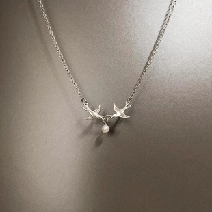 bird项链 flying Vintage古着 Pearl
