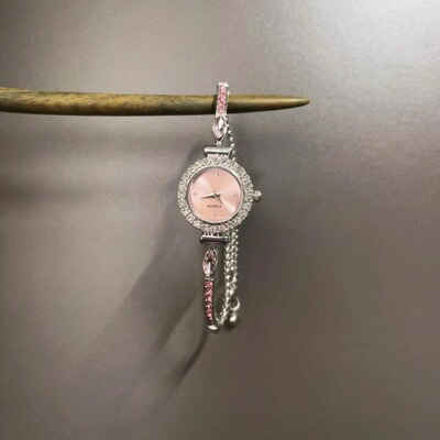 Vintage古着 Pink belt circle手表