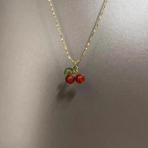 Vintage古着 Red agate cherry项链