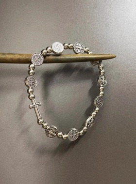 Vintage古着 Silver-plated cross手串