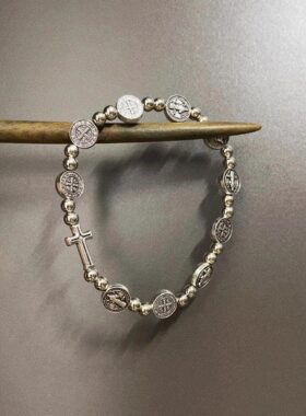 Vintage古着 Silver-plated cross手串
