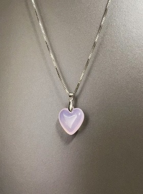 Vintage古着 Crystal Blush Heart项链