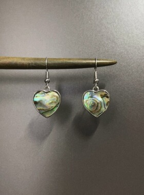 Vintage古着 Shellfish peach heart耳饰