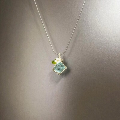 手工 Raw stone crystal项链