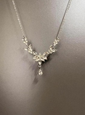 Vintage古着 Crystal snowflake项链