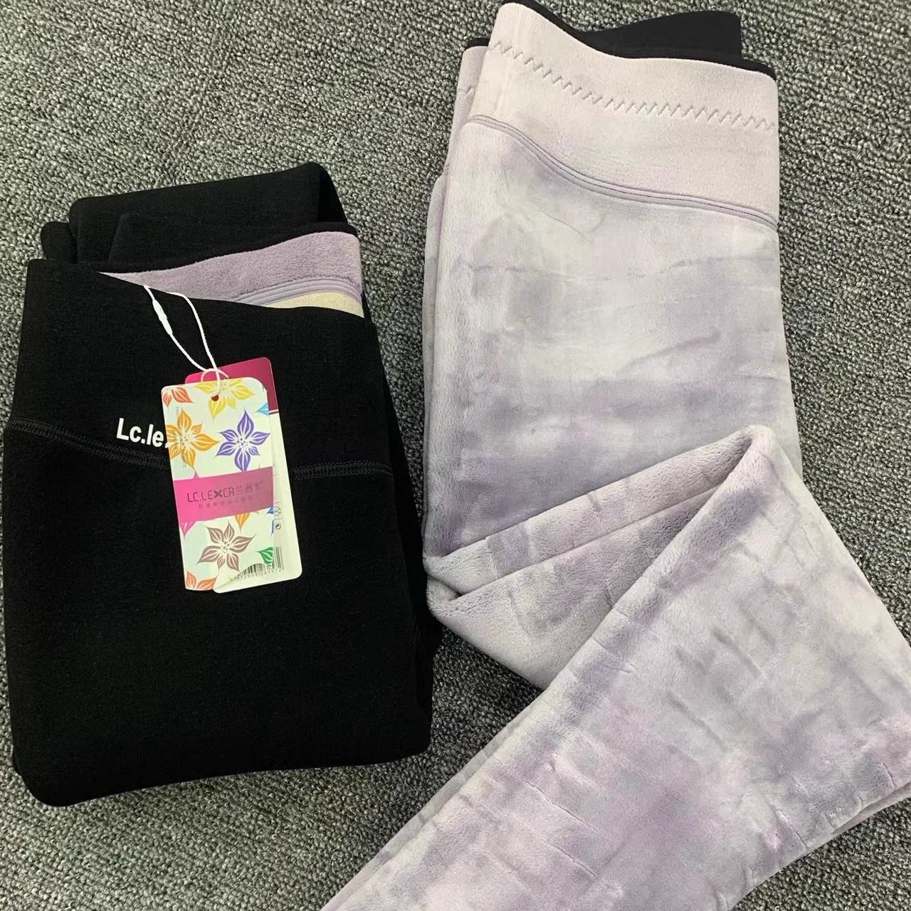 兰茜卡9925女冬季加绒特厚一体绒小黑裤680克打底裤保暖长裤