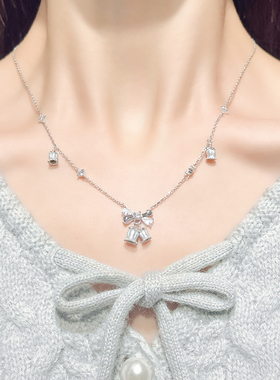 【免费刻字】蓝色风铃国风项链女锁骨链轻奢小众圣诞礼物送女友