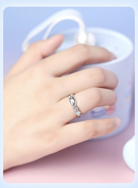 可爱玉桂狗星星珐琅戒指女卡通主题绵绵密语大耳狗指环闺蜜对戒