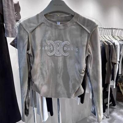 新款重工刺绣晕染长袖T恤