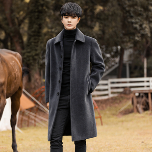 中长款金貂绒外套男士潮流修身上衣秋冬新款加绒加厚大衣外套男款