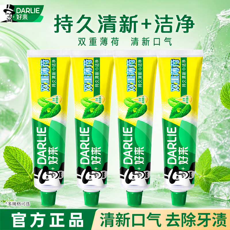 DARLIE好来(原黑人)牙膏双重薄荷225g支清新口气大容量家庭实惠装