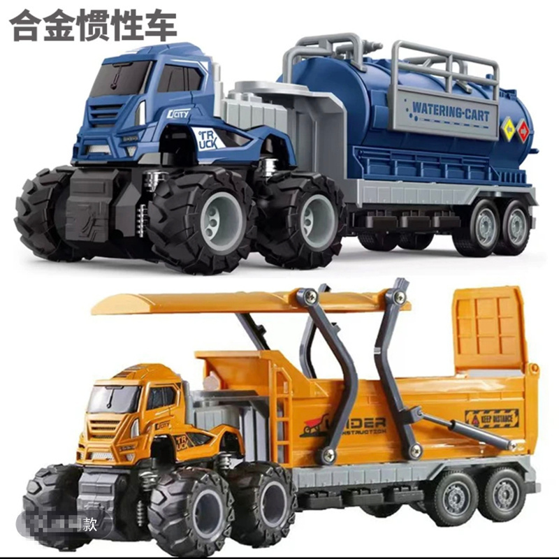 新款儿童合金大号工程车挖掘机玩具惯性仿真翻斗车男孩搅拌车
