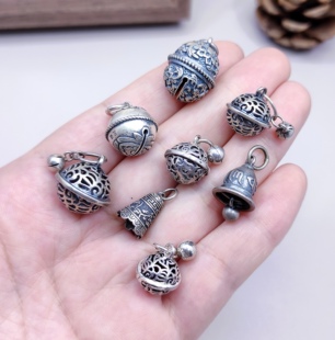 661 包邮 S925纯银铃铛手链项链吊坠滴流diy手作材料配件100元