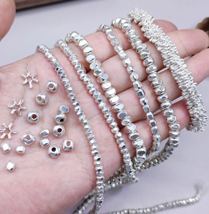 泰国清迈手工银手链项链配件散珠diy手作串珠材料100元包邮607 0