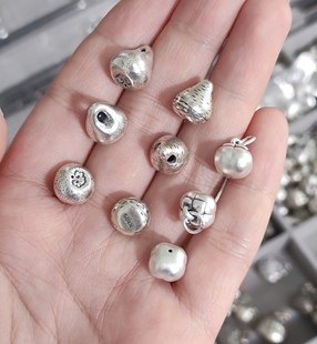 S999足银秤砣吊坠手链项链配饰diy串珠配件材料100元包邮208 7