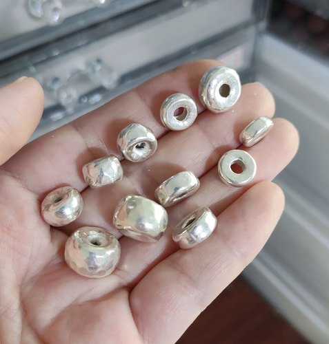 泰国清迈手工银白色手链项链配件diy材料车轮珠隔片100包邮35 8