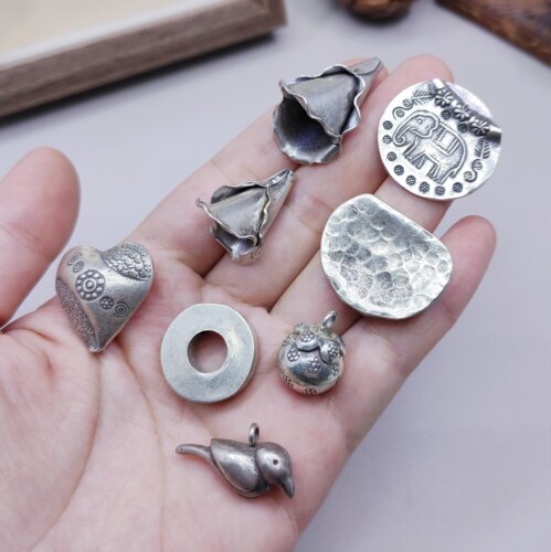 泰国清迈手工银手链项链大象吊坠diy手作材料配件100元包邮727 8