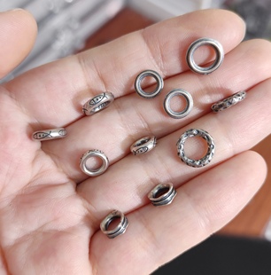 S925纯银盘缠跑环手链项链配件diy材料手作配饰100元包邮240 8