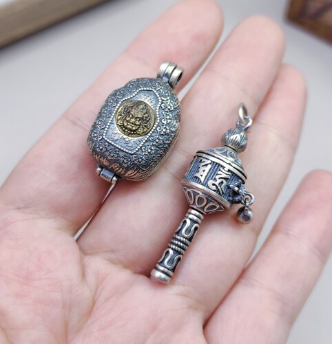 S925 990纯银六字真言手链项链配件diy手作材料100元包邮627 4