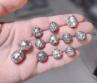 369 S999足银纯银手链项链配件富甲diy材料配饰大珠100元 包邮