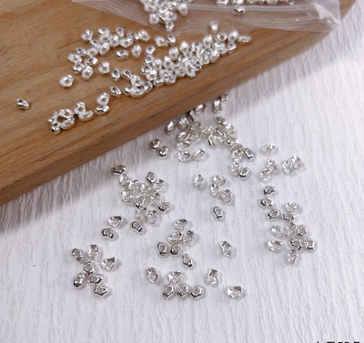 S925纯银碎银子隔珠手链项链配件diy手作串珠材料100元包邮492 3