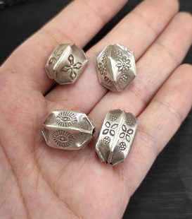 泰国清迈手工银多棱角手链项链配件散珠DIY材料100元 包邮