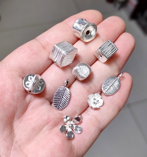 泰国清迈手工银手链项链白色配件diy手作材料杨桃100元包邮519 0