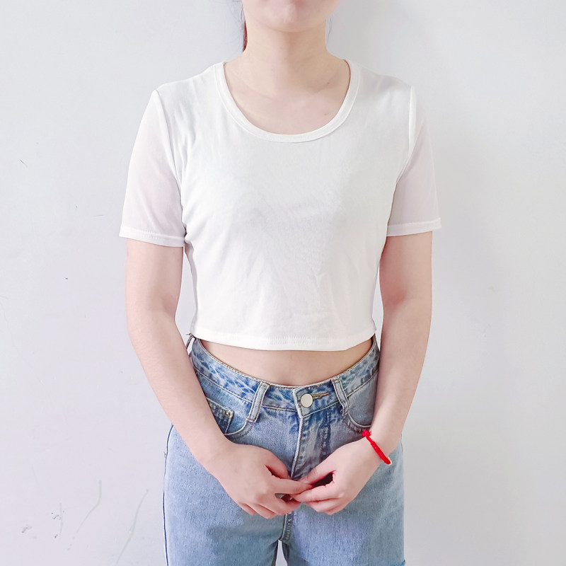 2021新双层网纱短袖t恤女夏T恤
