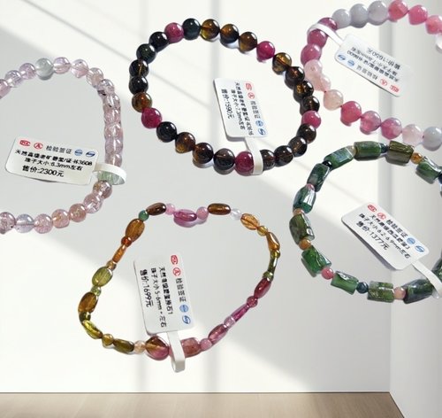 纯天然碧玺原创水晶手串