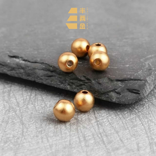 【半两金】足金999小金珠古法珠光面转运猫眼珠DIY散珠配件手串K