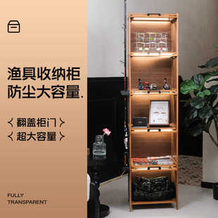 路亚鱼竿收纳架杆架陈列架路亚收纳柜假饵路亚饵盒收纳渔具展示柜