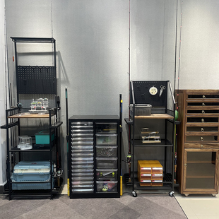 大容量多功能鱼竿收纳架展示架溪流路亚竿架杆架收纳柜壁挂渔具柜