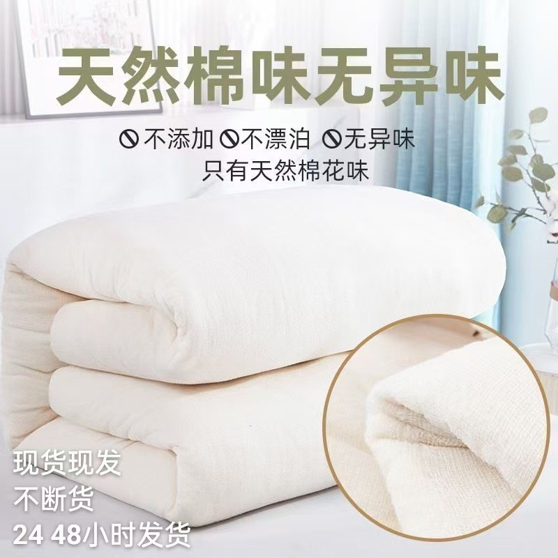 新疆长绒棉被套棉花被子被芯棉絮床垫手工褥子全棉纯垫子冬被加厚