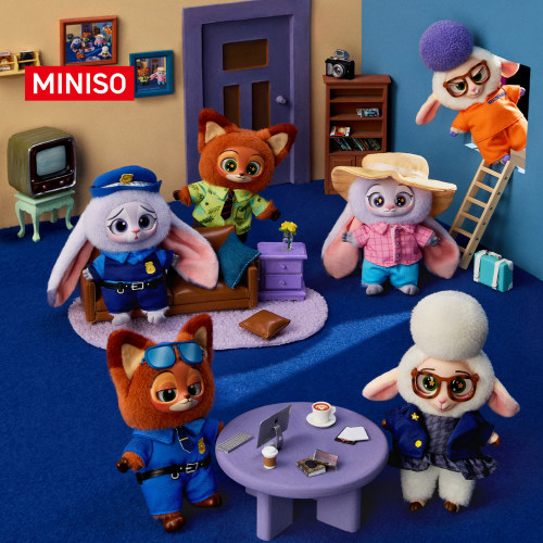 MINISO名创优品迪士尼疯狂动物城系列搪胶毛绒公仔盲盒挂件男女生