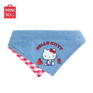 MINISO名创优品三丽鸥家族牛仔系列Hello Kitty宠物三角巾帽子