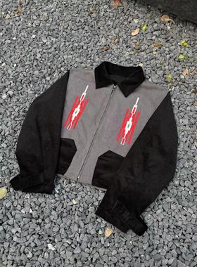 Baseplate1930S重磅帆布拼接灯芯绒做旧美式复古cleanfit短款外套