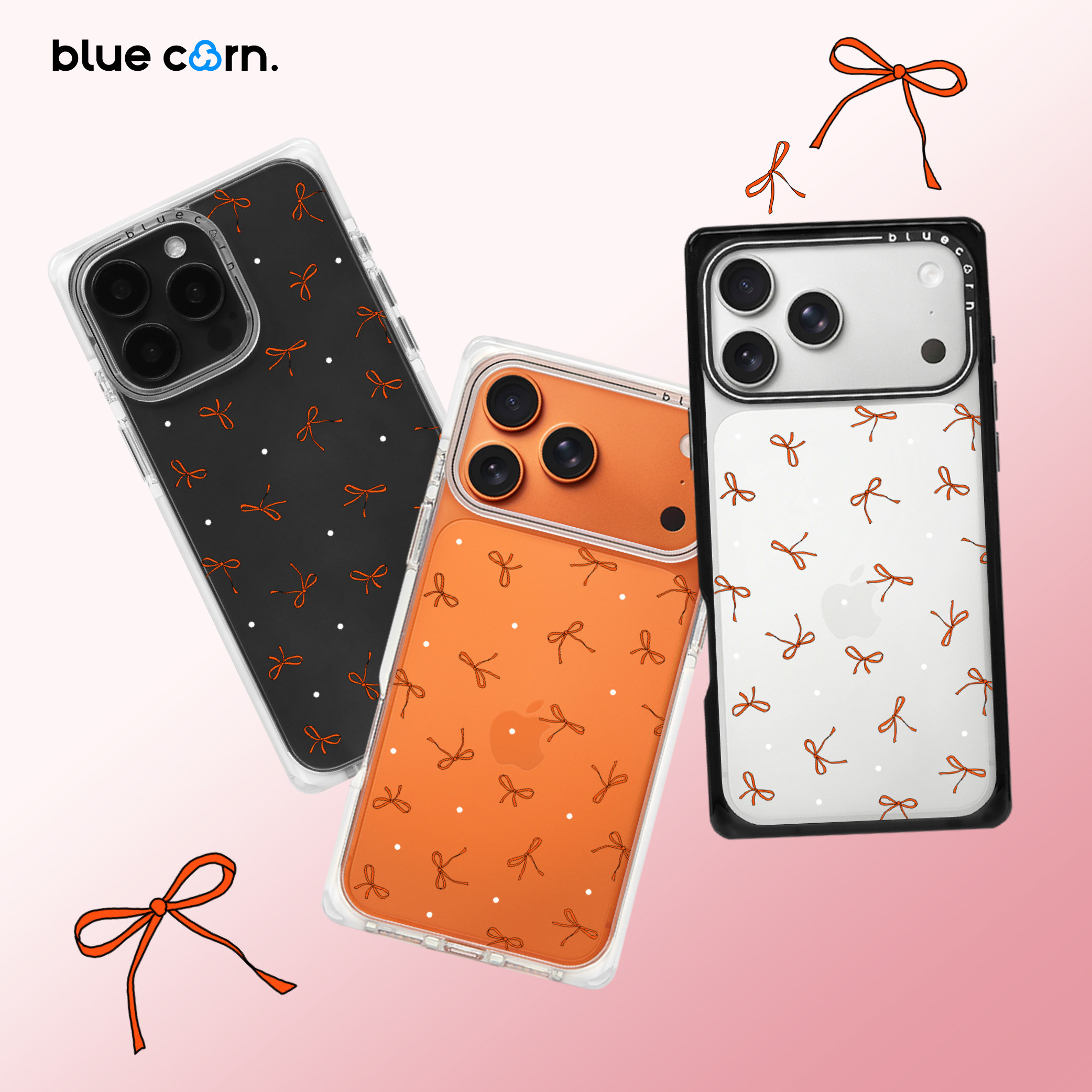 【bluecorn】蓝色苞米原创粉蓝黄蝴蝶结集合 适用于iPho