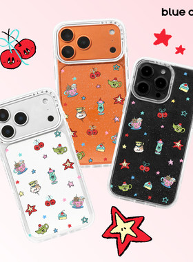 【bluecorn】蓝色苞米原创星趣下午茶适用苹果iPhone 17/16/15PRO/MAX magsafe镜面磁吸防摔手机壳全包保护套