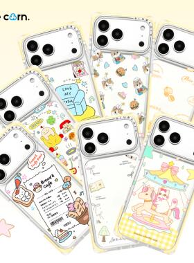 【bluecorn】蓝色苞米原创奶酪布丁合集方形直角边手机壳适用于iPhone 17/16/PRO MAX magsafe磁吸防摔保护套