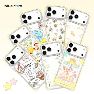 【bluecorn】蓝色苞米原创奶酪布丁合集方形直角边手机壳适用于iPhone 17/16/PRO MAX magsafe磁吸防摔保护套