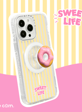 【bluecorn】蓝色苞米夏日甜甜圈适用于苹果iPhone 17 16 15 Pro Max磁吸Magsafe小清新条纹防摔手机壳保护壳