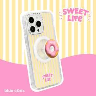 蓝色苞米夏日甜甜圈适用于苹果iPhone Max磁吸Magsafe小清新条纹防摔手机壳保护壳 Pro bluecorn