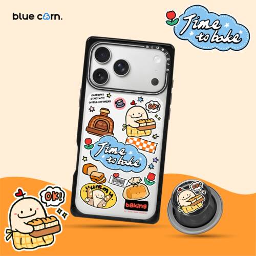 【bluecorn】蓝色苞米艺术家皮蛋面包店适用于iPhone 17/16/15PRO/MAX magsafe镜面磁吸防摔手机壳全包保护套