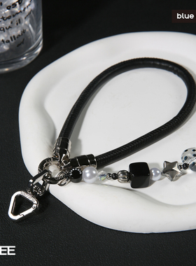 bluecorn蓝色苞米原创皮绳腕带套餐手机链通用单尾挂坠组合款饰品