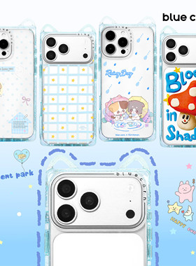 【bluecorn】蓝色苞米晶透蓝猫耳合集适用于iPhone 17/16/15PRO/MAX magsafe磁吸方形直角边防摔手机壳保护套