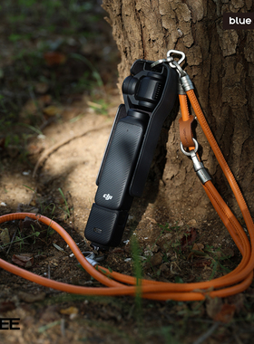 bluecorn蓝色苞米适用于DJI大疆pocket3斜挎长款运动相机皮质挂绳