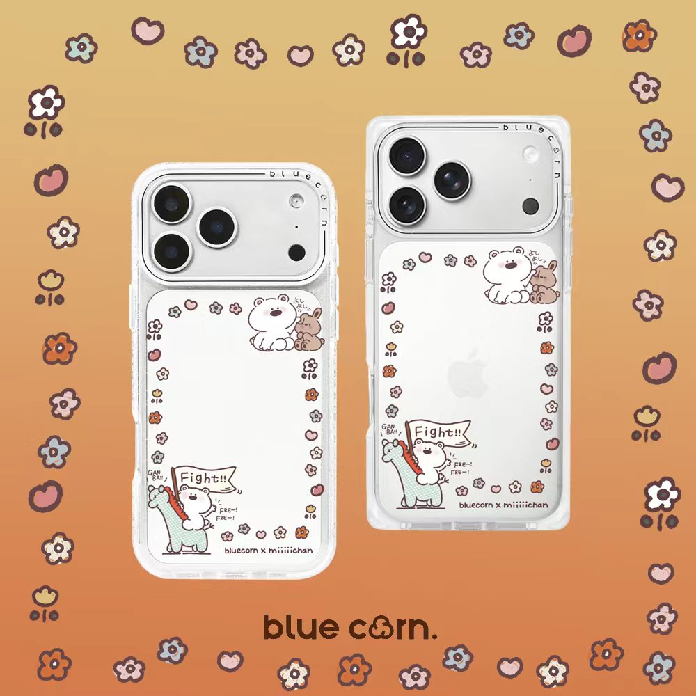 【bluecorn】蓝色苞米联名miiiiichan白熊相框适用于iPhone 17/16/PRO/MAX 15magsafe磁吸防摔手机壳卡通保套