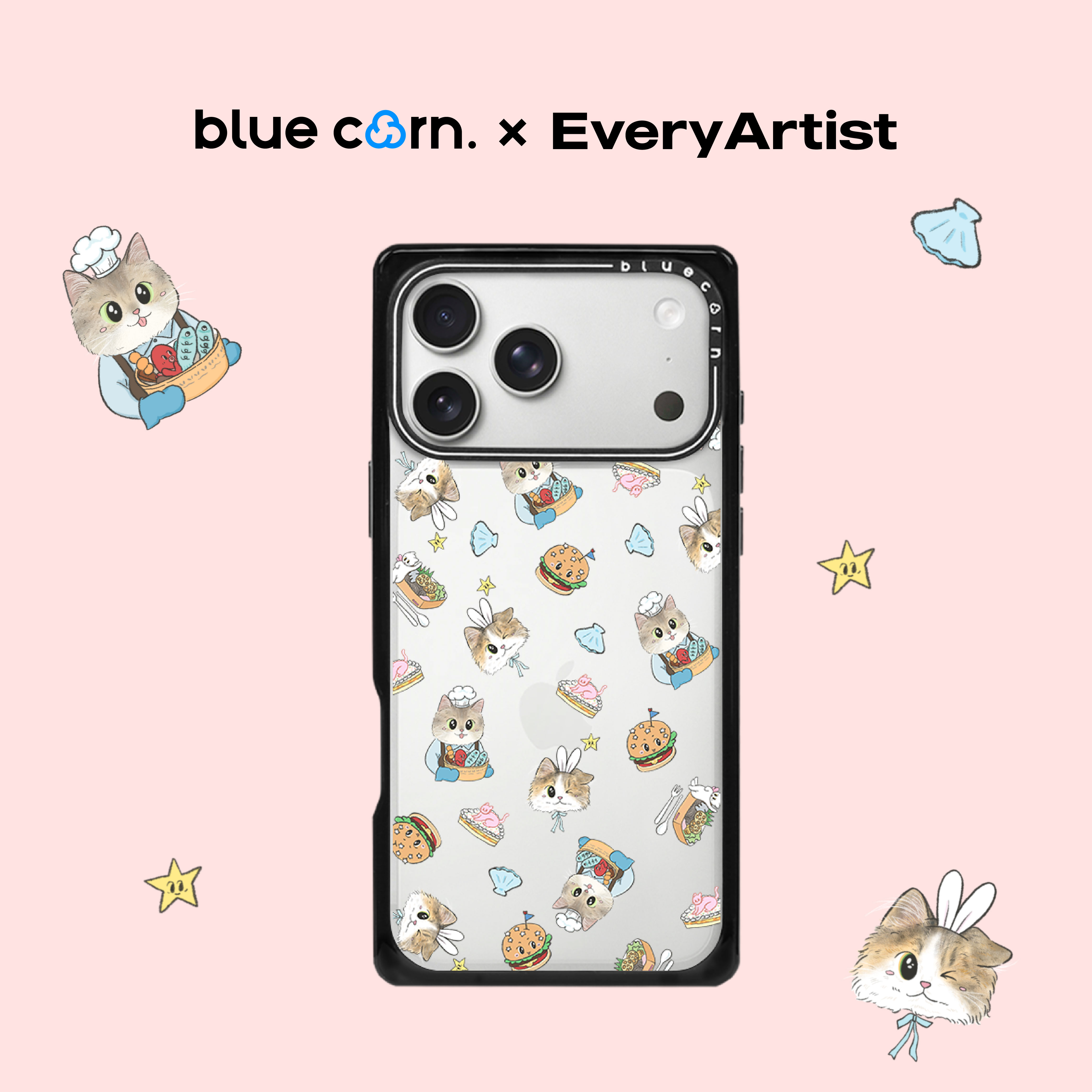 【bluecorn】蓝色苞米艺术家quevy料理的猫适用于iPhone 17/16/15PRO/MAX magsafe镜面磁吸防摔手机壳保护套