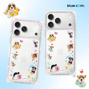 magsafe bluecorn 镜面磁吸防摔全包手机壳保护套 MAX 蓝色苞米原创小狗派对适用于iPhone PRO